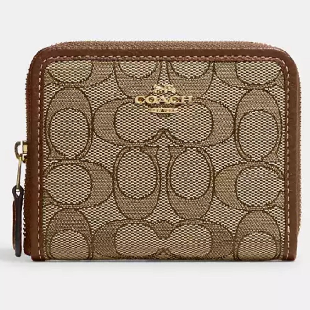 COPY - Coach Small Zip Around Wallet In Signature Jacquard nwt in packaging